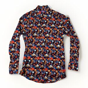 Coton Doux Paris Mens Dress shirt Size 15 1/4 40 Funky planet solar system AOP